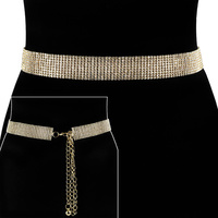 9 LINE RHINESTONE WEDDING CHAIN BELT